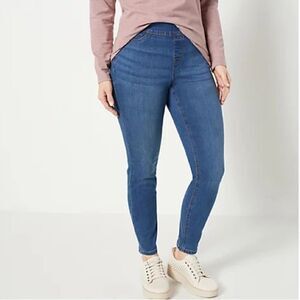 Denim & Co. Cozy Touch Denim Petite Pull-On Jeggings